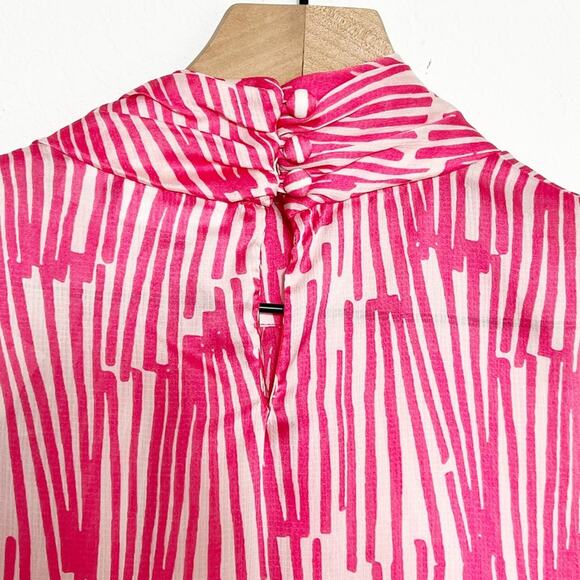 New York AND COMPANY PINK AND CREAM WHITE WOMEN SLEEVELESS BLOUSE SIZE XS NEW - Picture 6 of 7